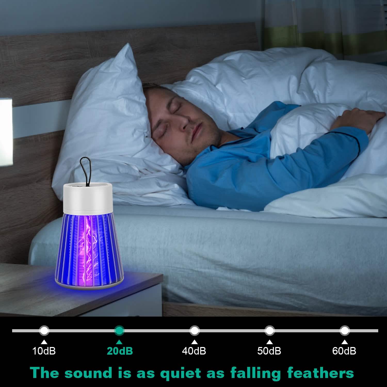 Lampe anti-moustiques et insectes électrique portative à LED