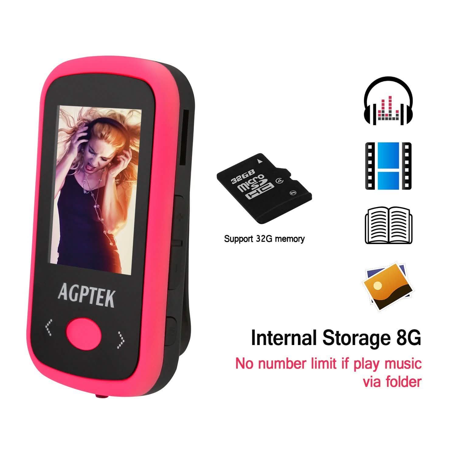 Lecteur MP3 Bluetooth 8 Go, portable, Hifi, sans perte