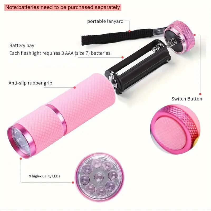 Mini lampe à ongles de poche avec 9 perles de lampe