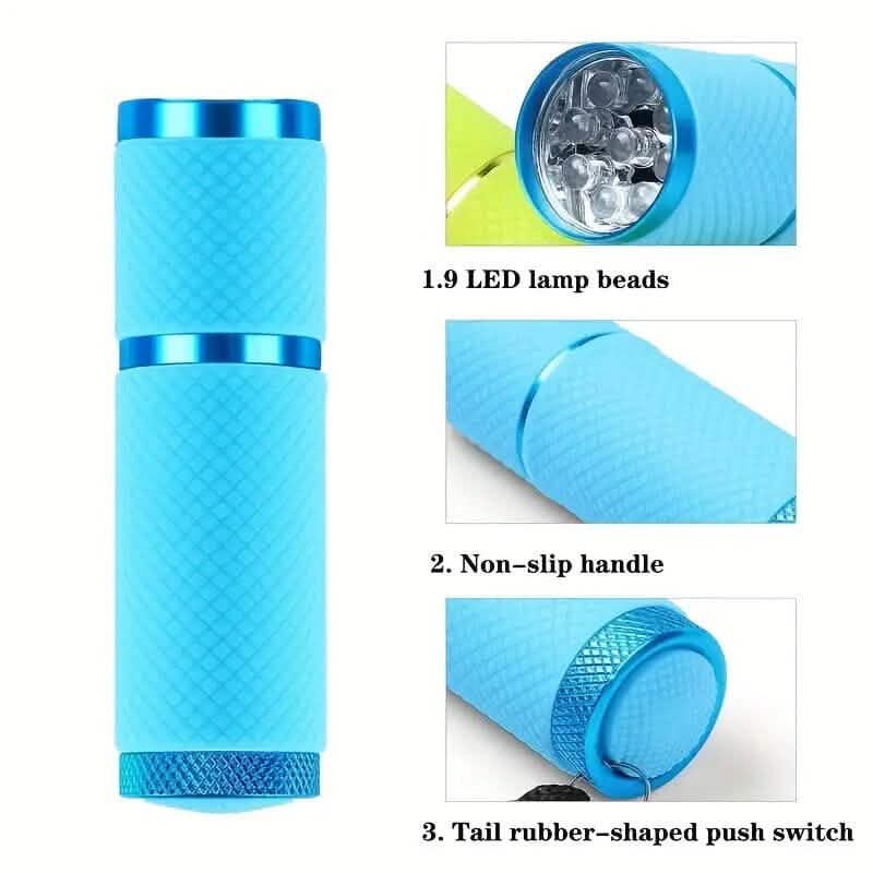 Mini lampe à ongles de poche avec 9 perles de lampe