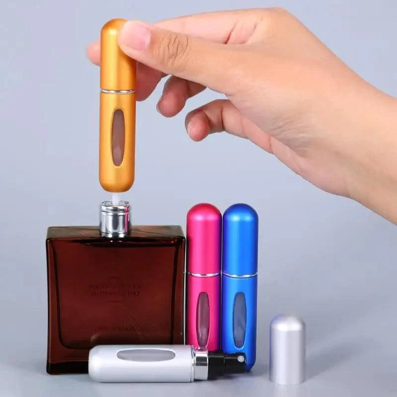 Flacon pulvérisateur mini-atomiseur rechargeable portable, récipient léger pour cosmétiques, mini flacon vide en aluminium pour les voyages, joli petit flacon pour dames, 5 ml