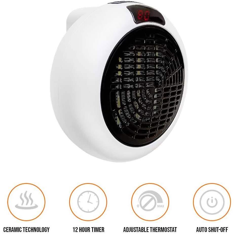 Chauffage Électrique Portable à Brancher avec Thermostat Réglable