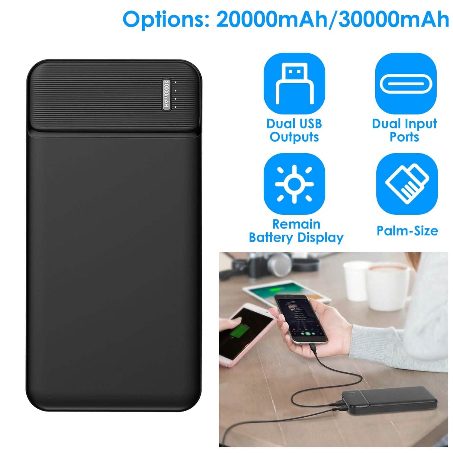 Chargeur de téléphone portable Power Bank avec 1 câble micro USB