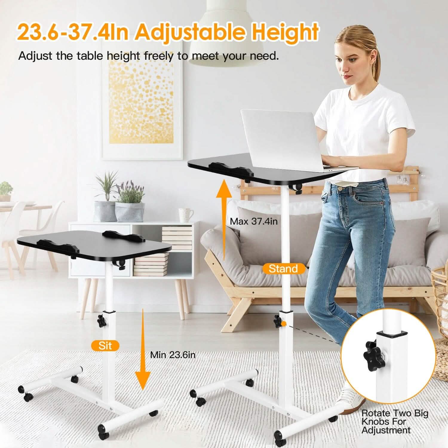 Table à roulettes portable pour ordinateur portable
