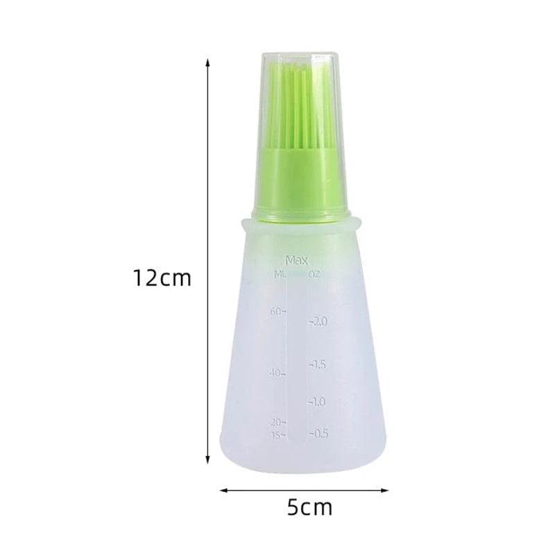 Bouteille d'huile en silicone portable avec pinceau distributeur d'huile liquide pâtisserie cuisine cuisson barbecue outils de cuisine gadgets de cuisson barbecue bouteille d'huile en silicone avec pinceau cuisson ou grillade friture barbecue