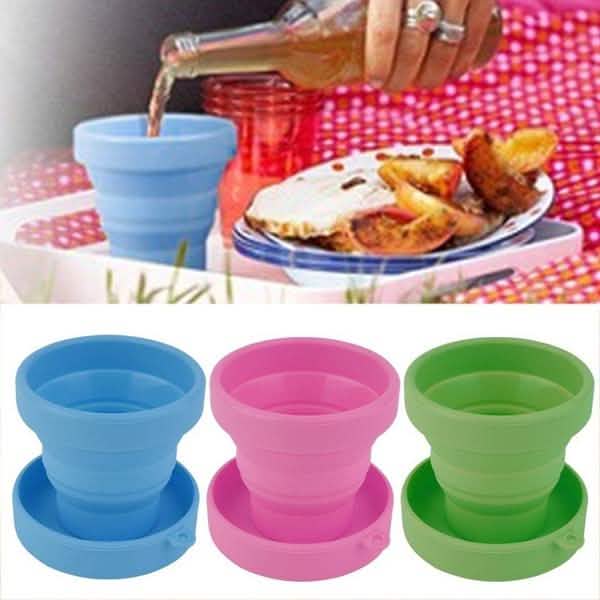 Gobelet pliable télescopique en silicone portable