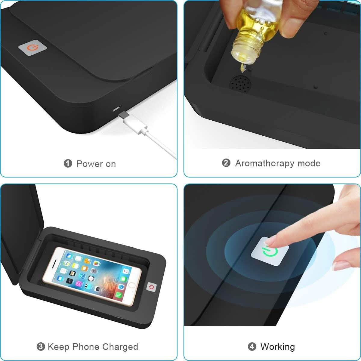 Appareil de nettoyage portable intelligent pour téléphone portable avec fonction d'aromathérapie