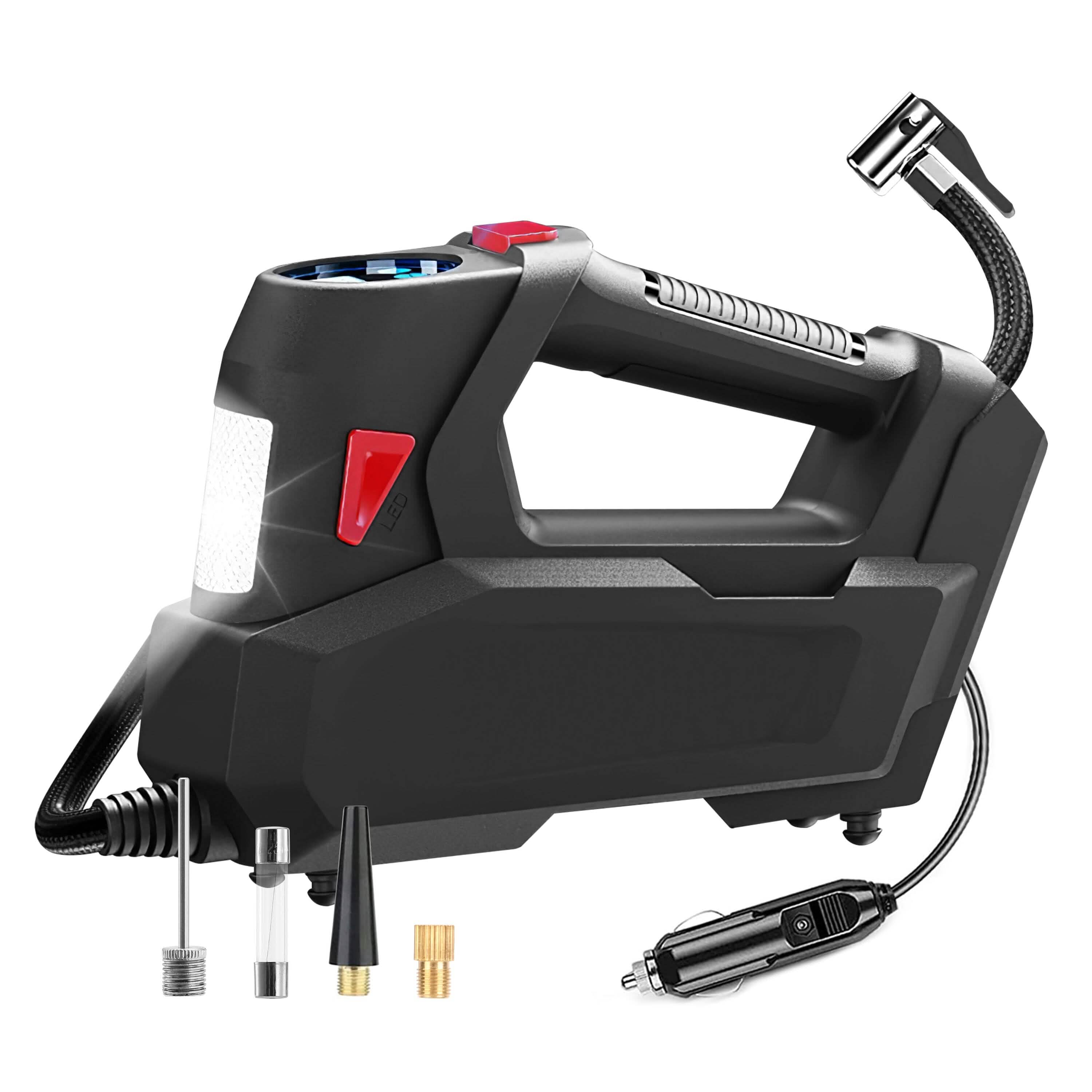 Compresseur d'air portable 120 PSI maximum 90W Pompe à pneu avec affichage numérique LED