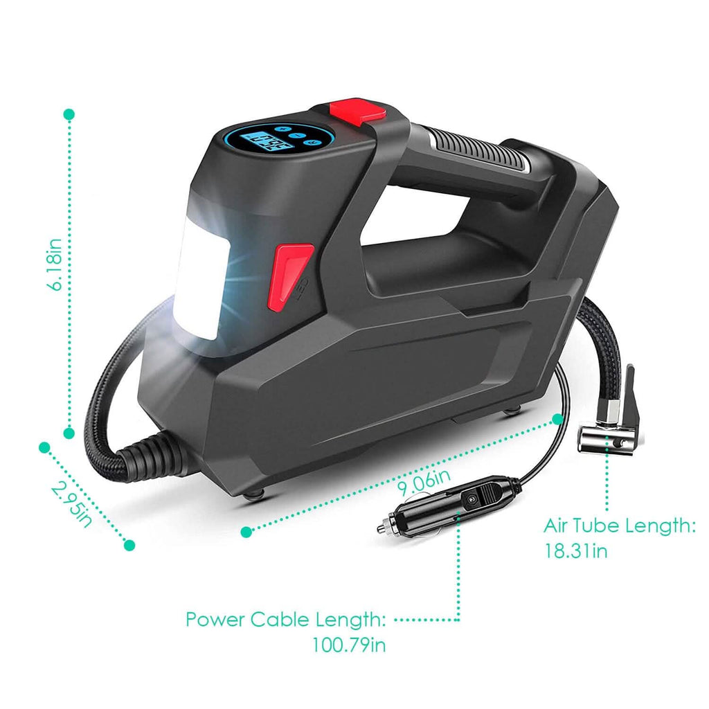 Compresseur d'air portable 120 PSI maximum 90W Pompe à pneu avec affichage numérique LED