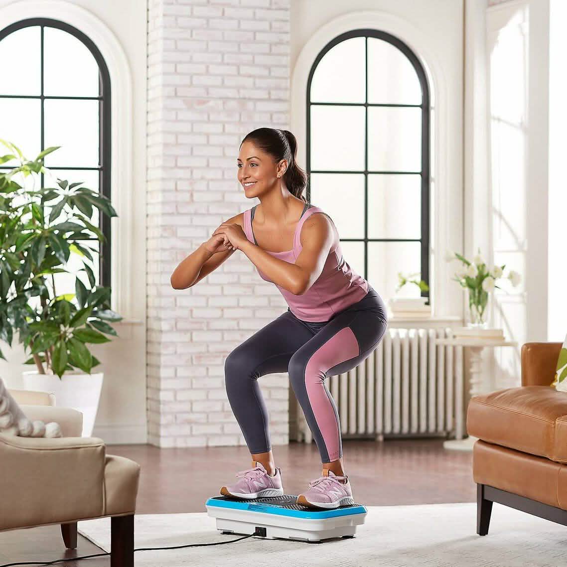 Plateforme vibrante PowerFit Elite avec bandes de résistance et tapis (reconditionnée)