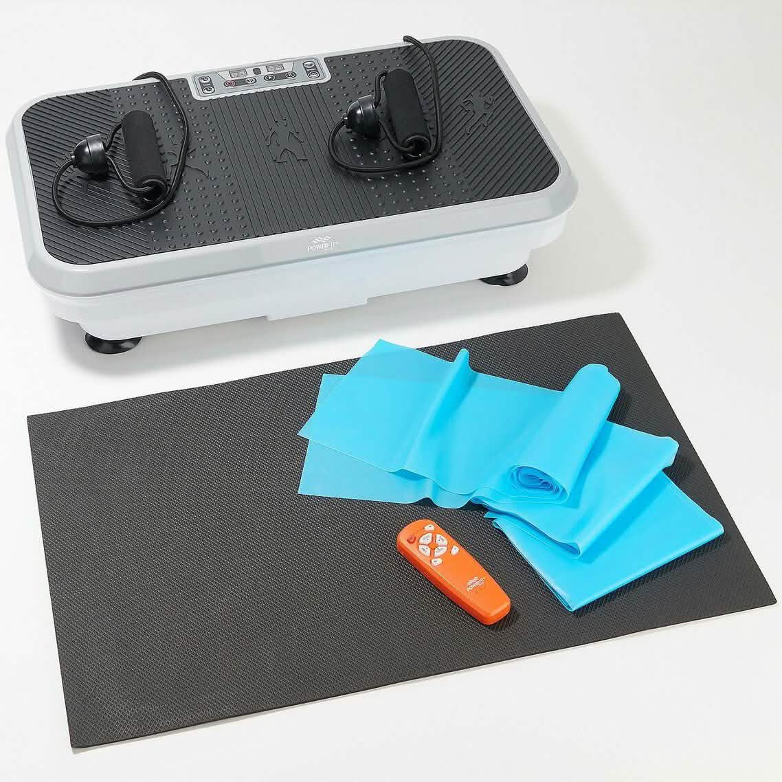 Plateforme vibrante PowerFit Elite avec bandes de résistance et tapis (reconditionnée)