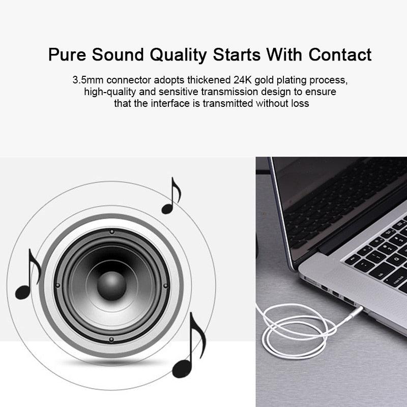 Câble audio auxiliaire premium de 3,5 mm (1 m/2 m/3 m) pour voiture, haut-parleur, téléphone portable, écouteurs