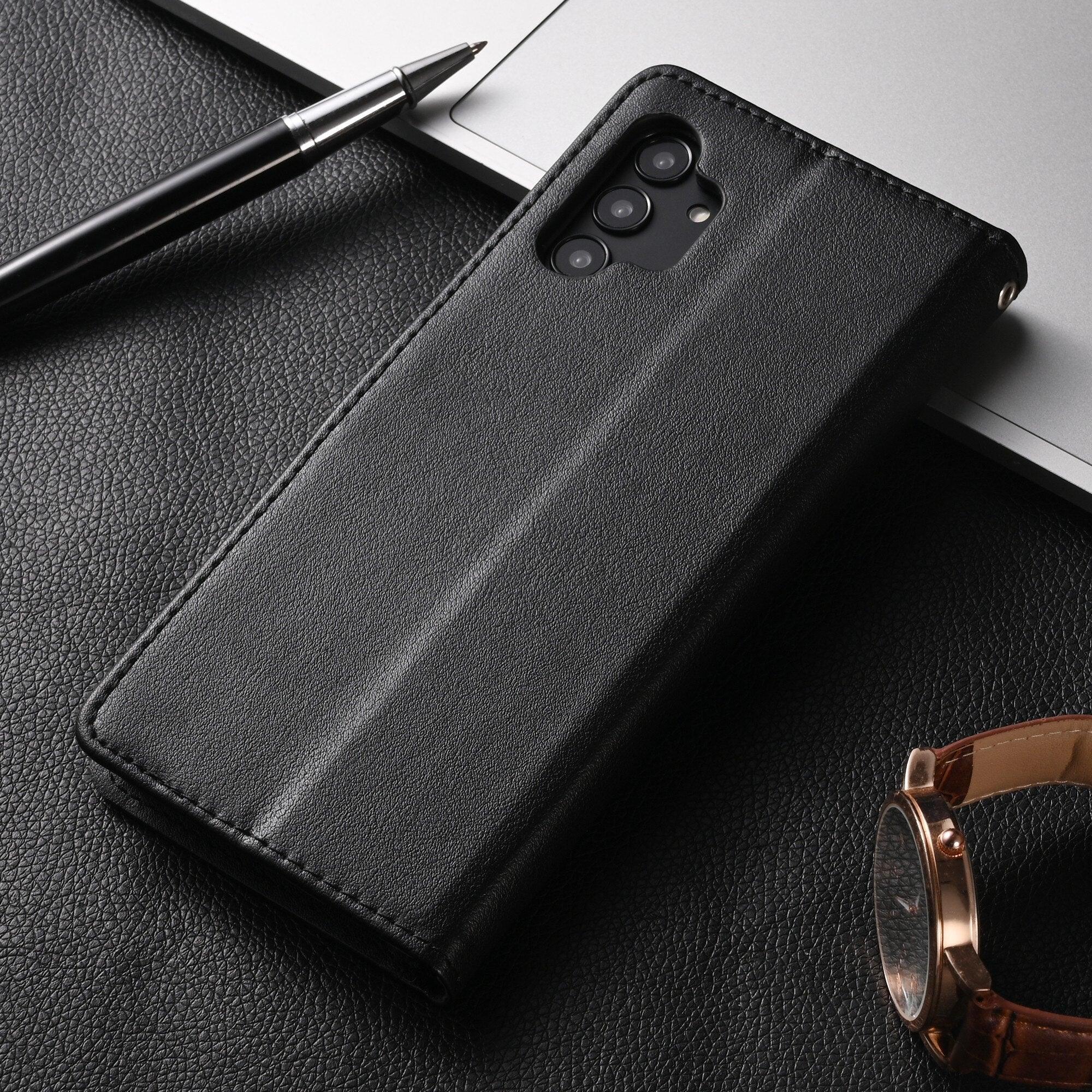 Étui portefeuille à rabat magnétique de protection en cuir synthétique de qualité supérieure / en cuir pour Xiaomi Redmi Note 11S 10 10S 9 9S 9T 8T 8 7 6 5 5A Pro Max 4X 9A 8A 7A 6A POCO X3 NFC