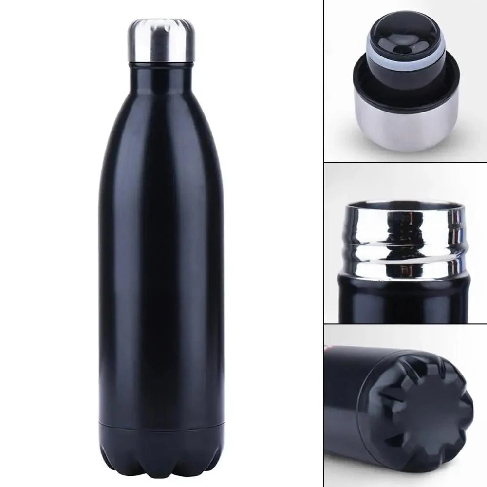 Bouteille d'eau créative double paroi sans BPA de qualité supérieure 350/500/750/1000 ml en acier inoxydable, thermos de sport portable pour bière, thé et café