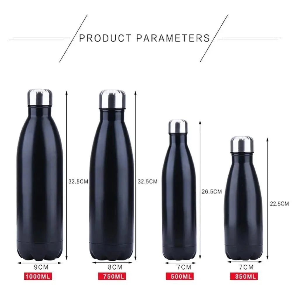 Bouteille d'eau créative double paroi sans BPA de qualité supérieure 350/500/750/1000 ml en acier inoxydable, thermos de sport portable pour bière, thé et café