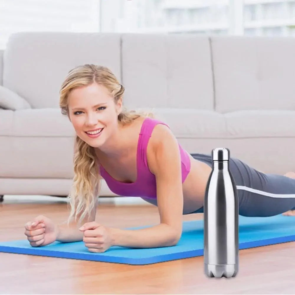 Bouteille d'eau créative double paroi sans BPA de qualité supérieure 350/500/750/1000 ml en acier inoxydable, thermos de sport portable pour bière, thé et café