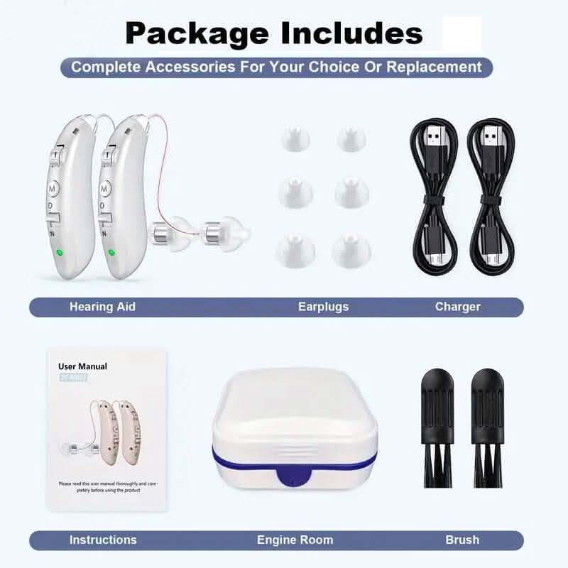 Appareils auditifs rechargeables haut de gamme pour seniors