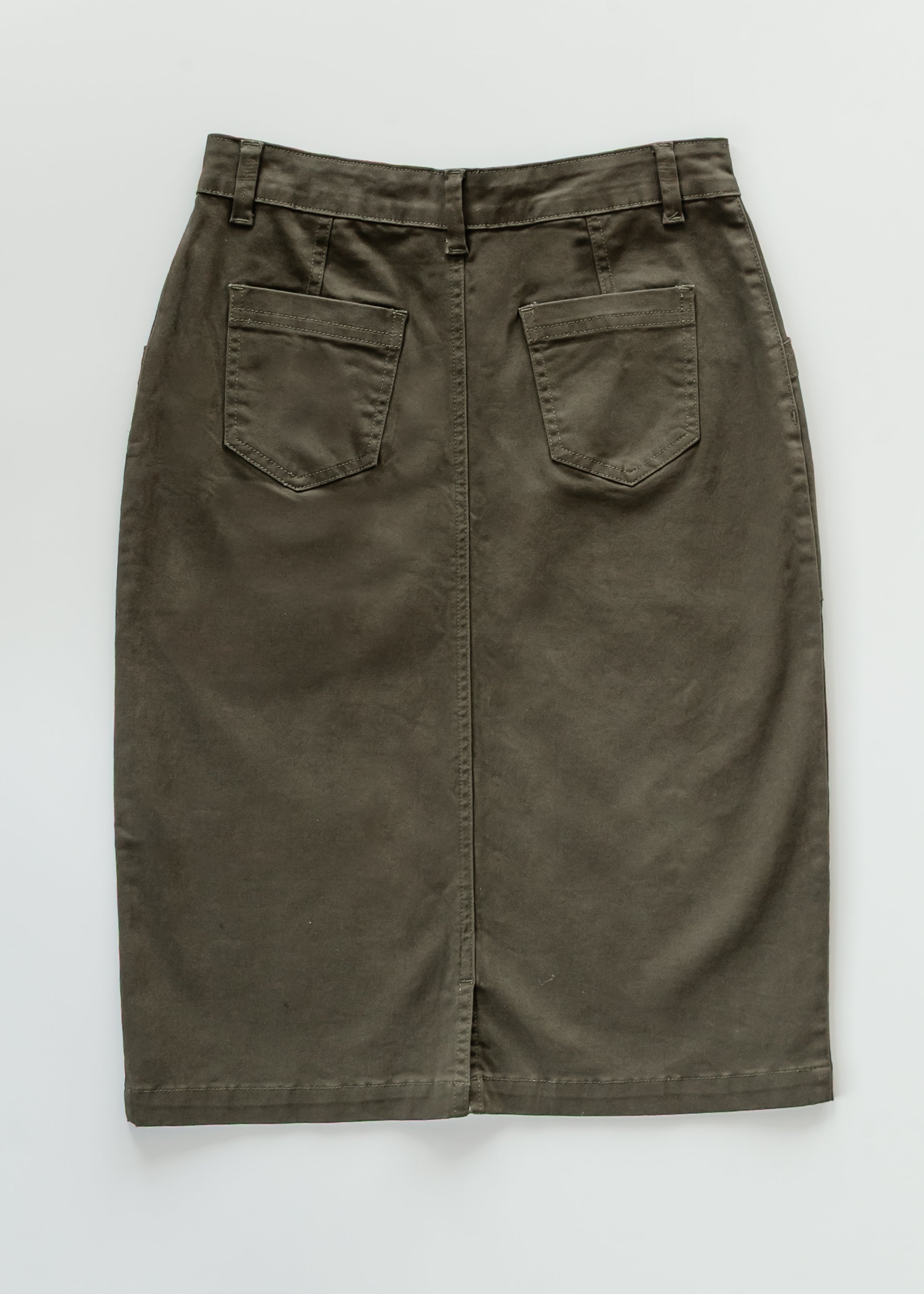 Jupe-midi en jean Kennedy Olive