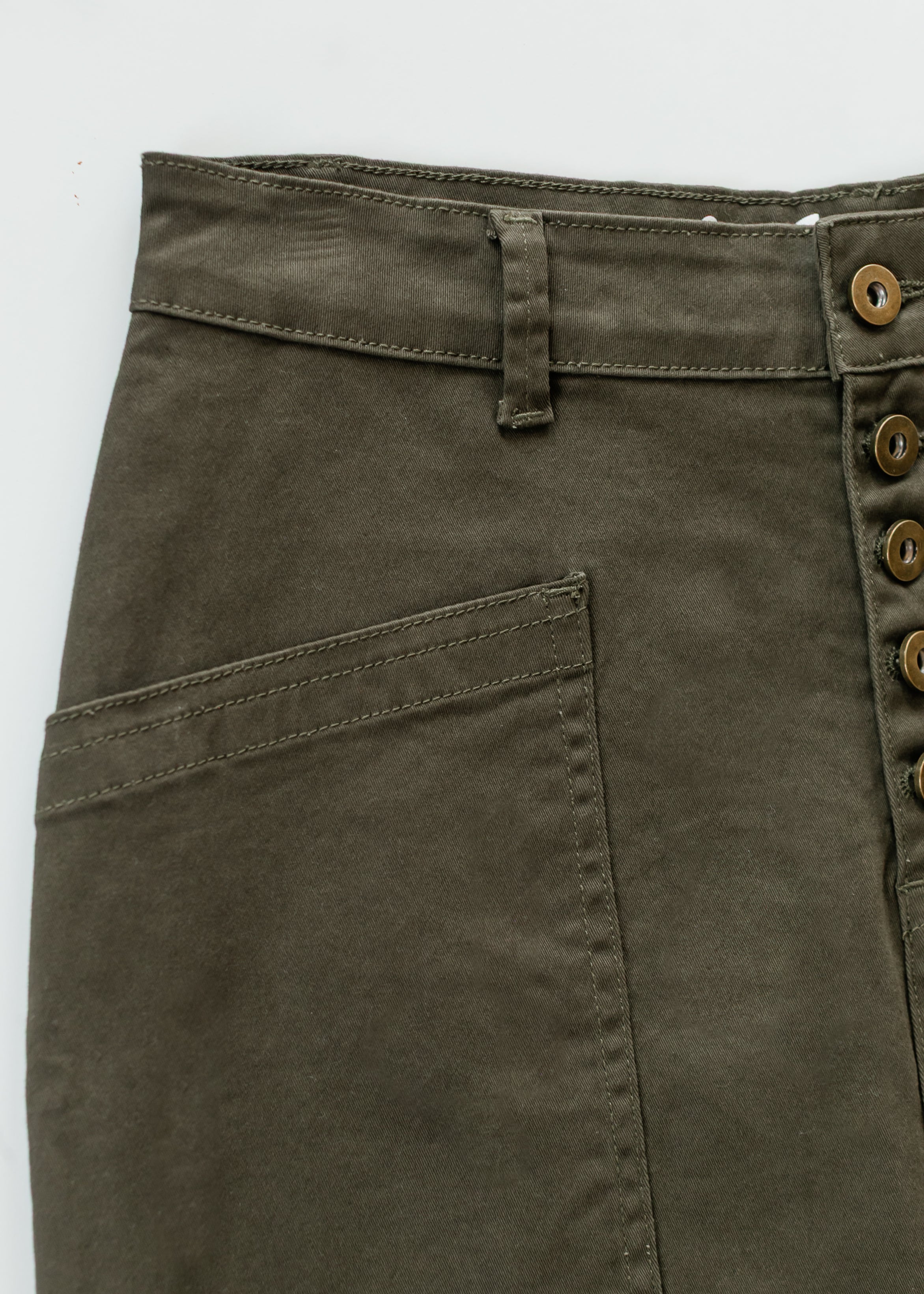 Jupe-midi en jean Kennedy Olive