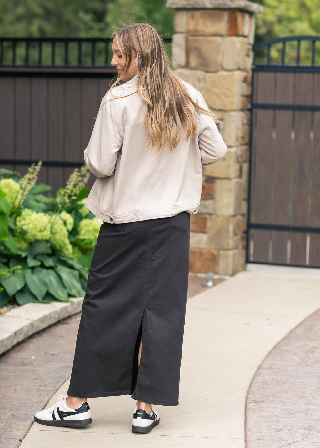 Jupe longue en jean noir Stella Onyx