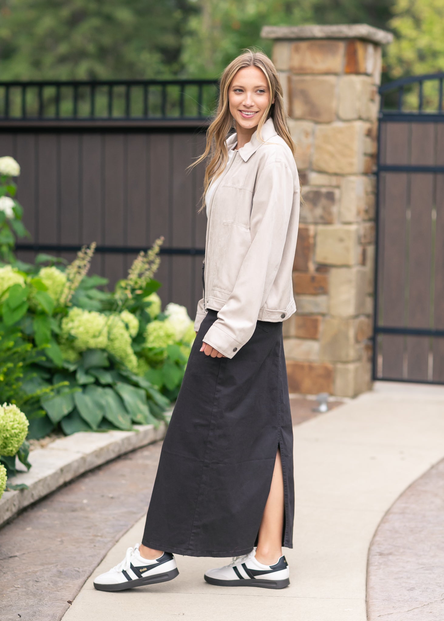 Jupe longue en jean noir Stella Onyx