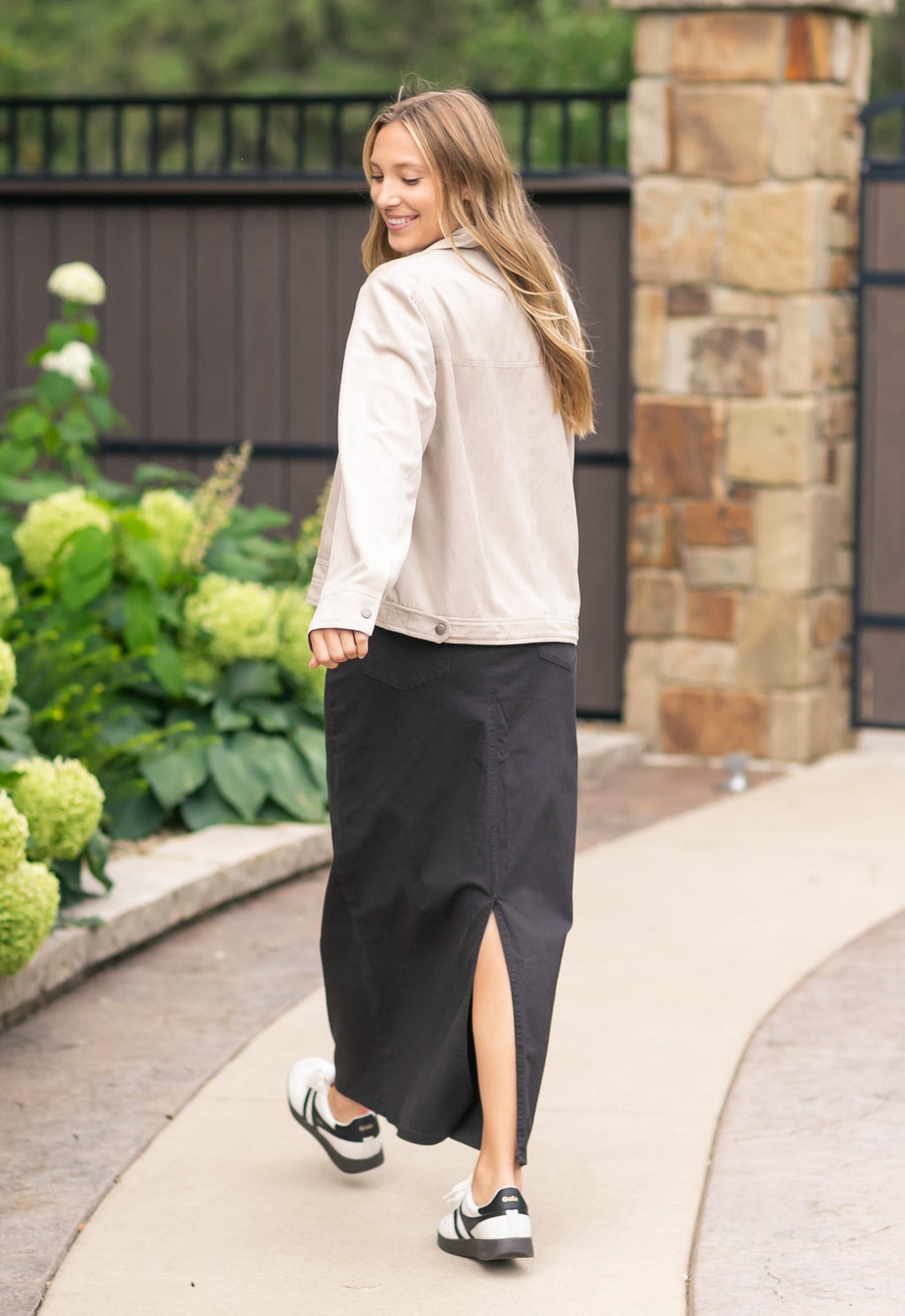 Jupe longue en jean noir Stella Onyx
