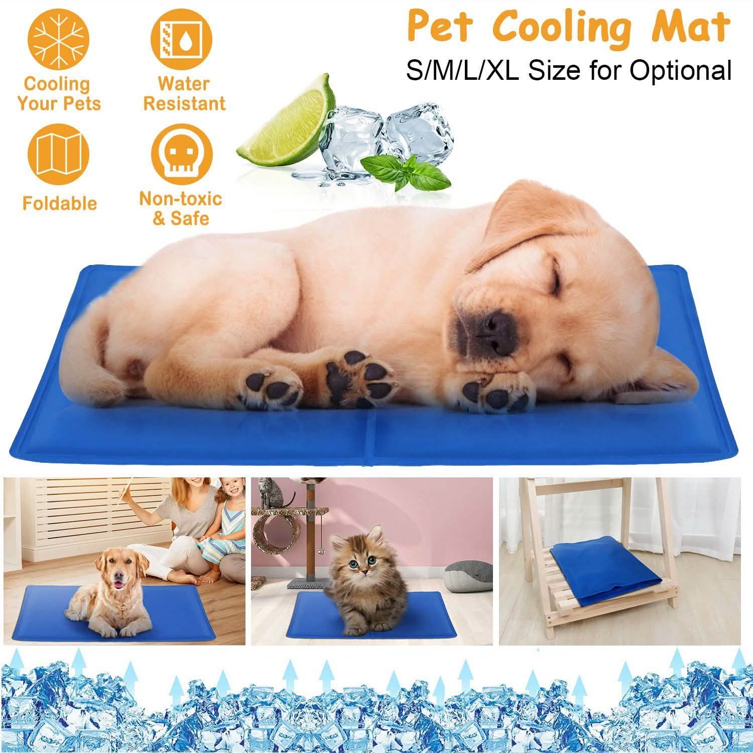 Tapis de refroidissement auto-rafraîchissant en gel activé par la pression pour animaux de compagnie