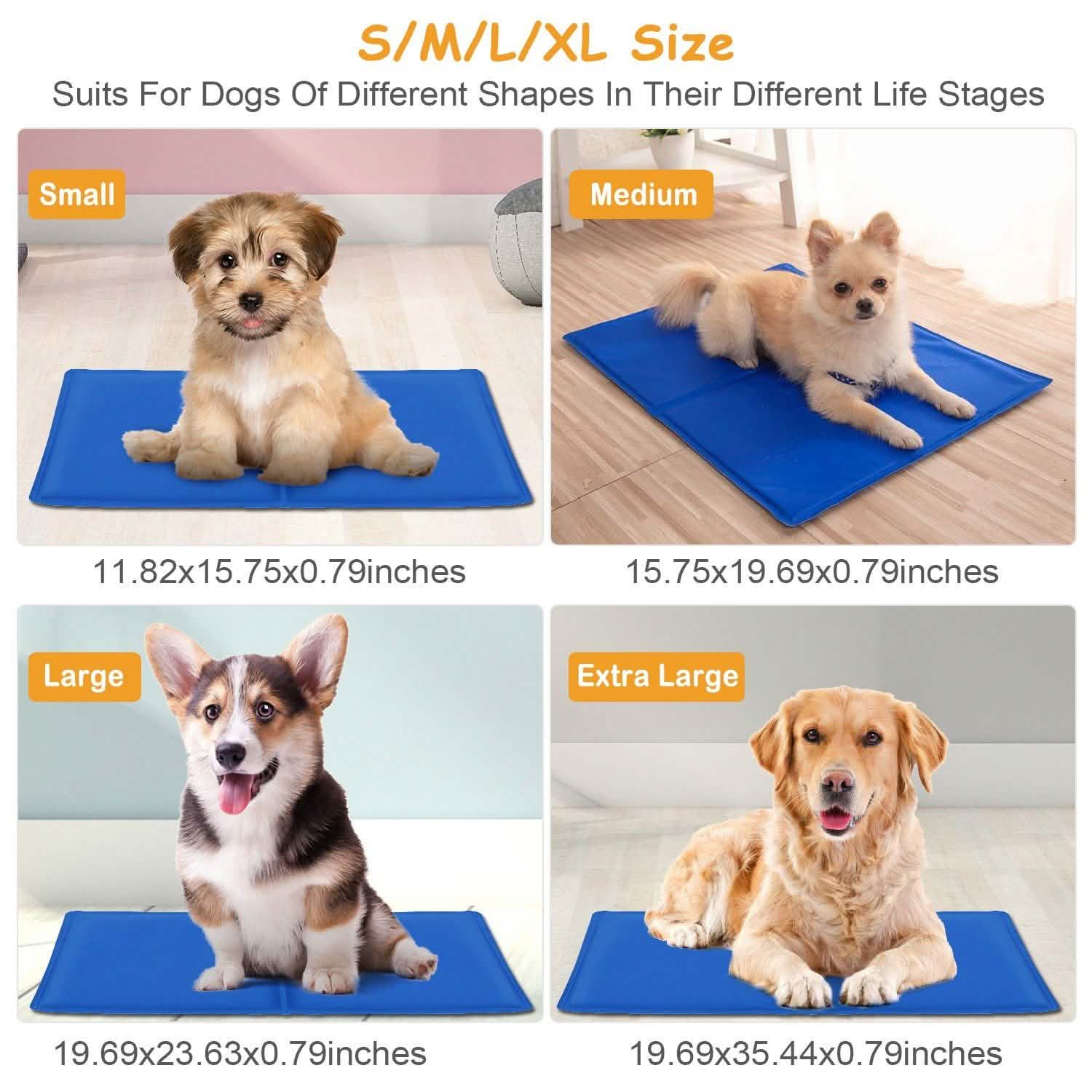 Tapis de refroidissement auto-rafraîchissant en gel activé par la pression pour animaux de compagnie