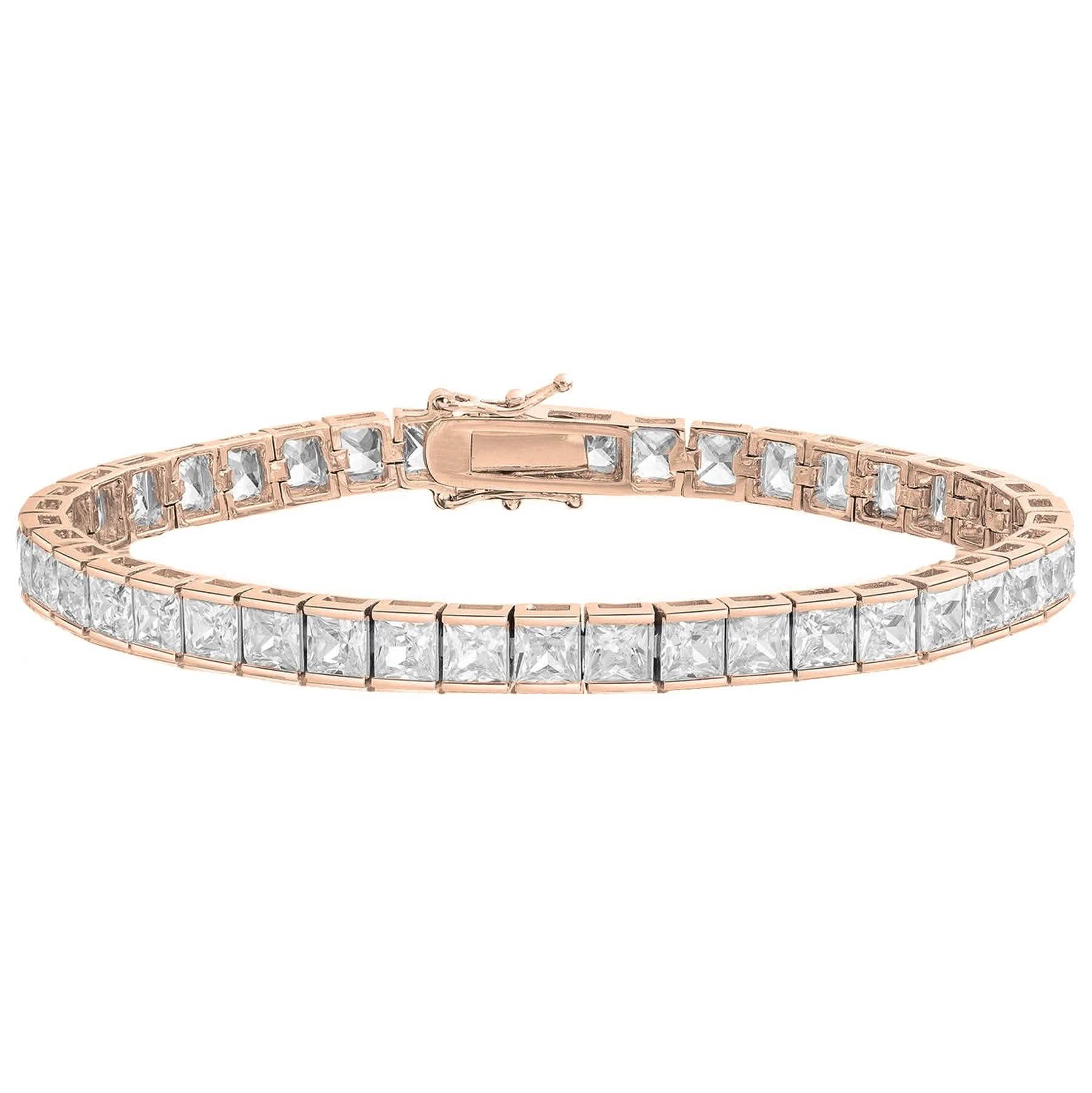 Bracelet de tennis en cristal taille princesse