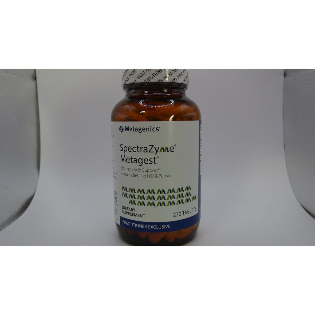 Metagenics SpectraZyme Metagest, supplément nutritionnel avec bétaïne HCL et pepsine pour aider à l'acidité gastrique, comprimés - 270 unités
