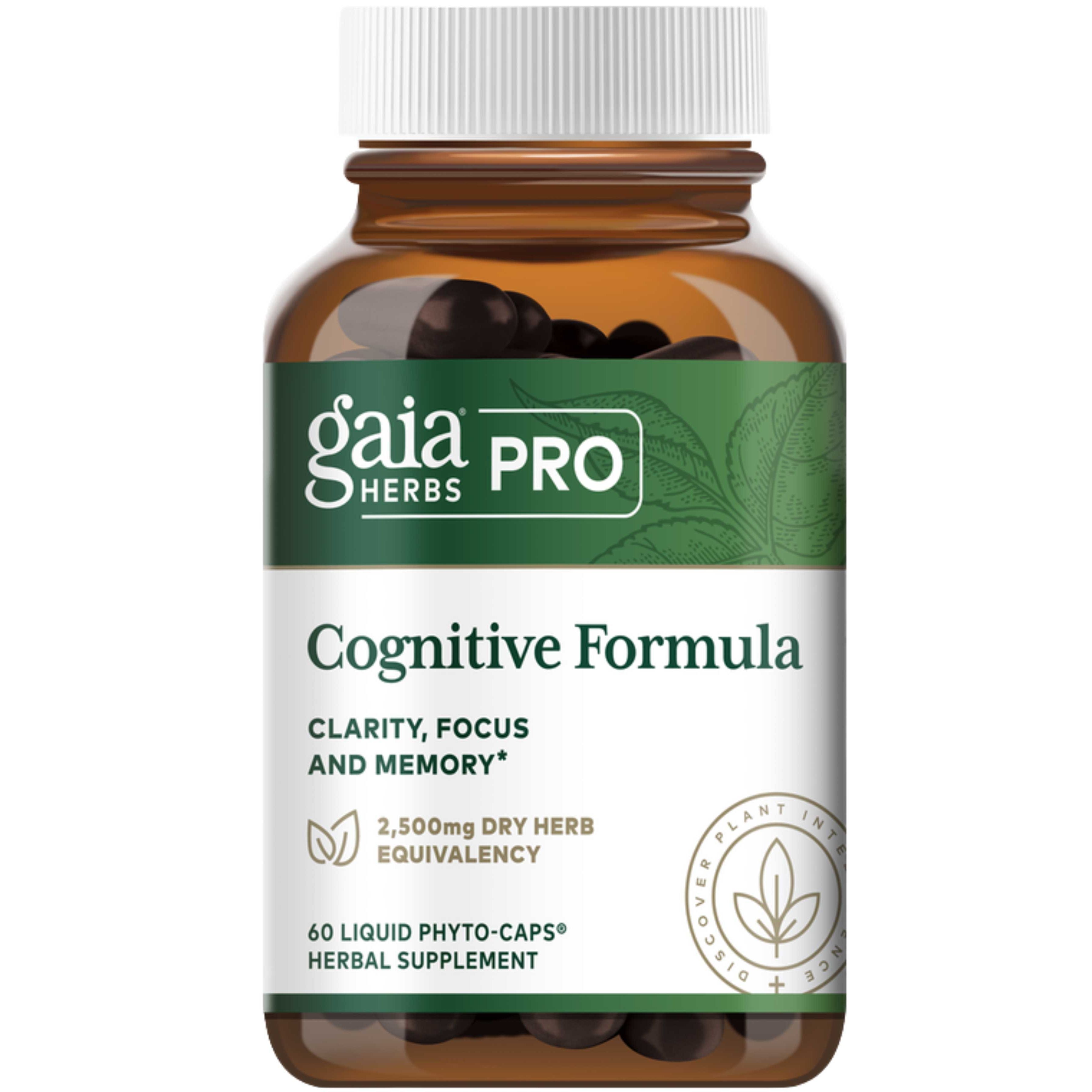 Gaia PRO Cognitive Formula - Brain Boost & Blood Flow Supplement - 60 Vegan Liquid Phyto-Capsules (30 Servings)
