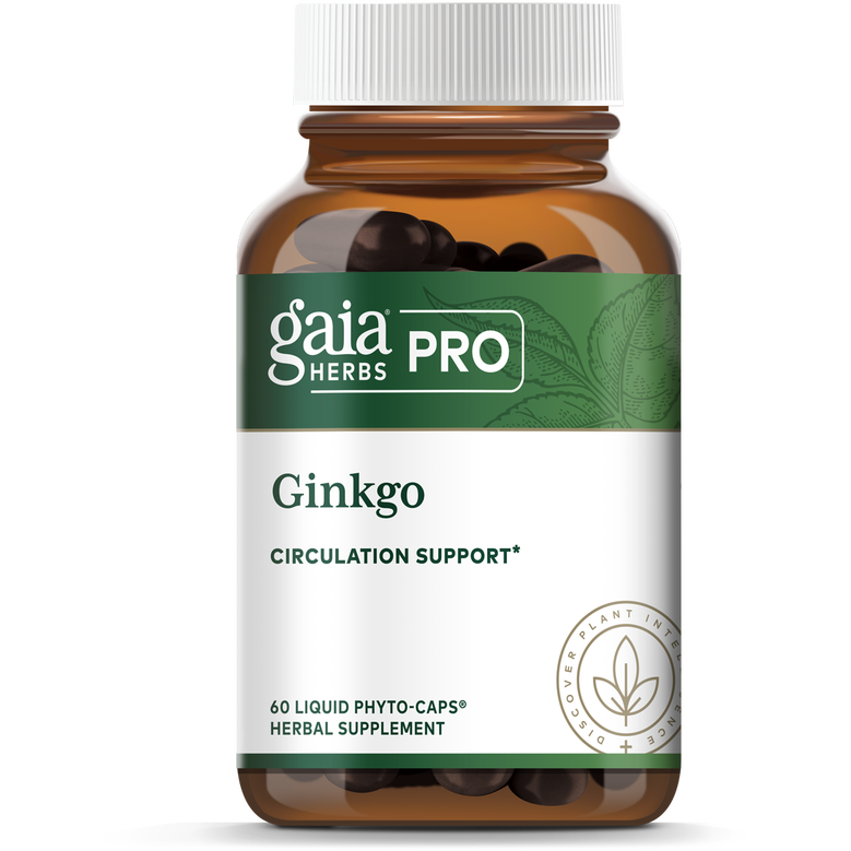 Gaia PRO Ginkgo - Blood Circulation & Brain Supplement - Cognitive Supplement for Brain - 60 Vegan Liquid Phyto-Capsules (30 Servings)