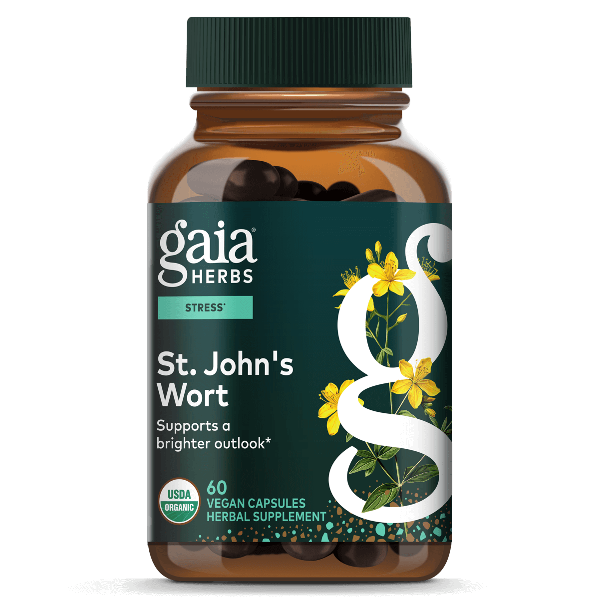 Millepertuis Gaia Herbs - Complément naturel de soutien du stress pour aider à maintenir une santé positive - 60 Phyto-Capsules liquides végétaliennes (approvisionnement de 20 jours)