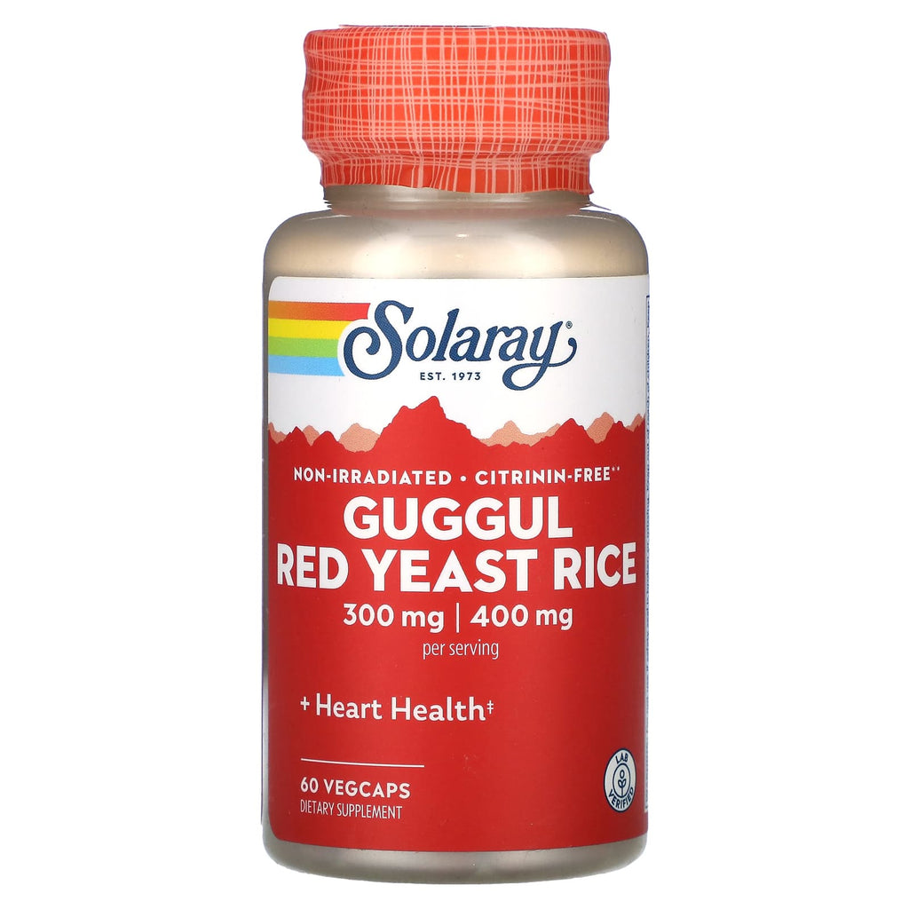 Solaray Complément Guggul et Riz rouge fermenté, 60 gélules