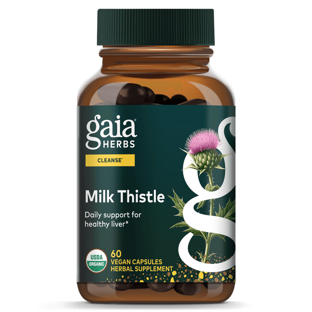 Gaia Herbs Chardon-Marie - Soutien du foie et de la détoxification pour maintenir une fonction hépatique saine - 120 capsules végétaliennes (approvisionnement de 20 jours)