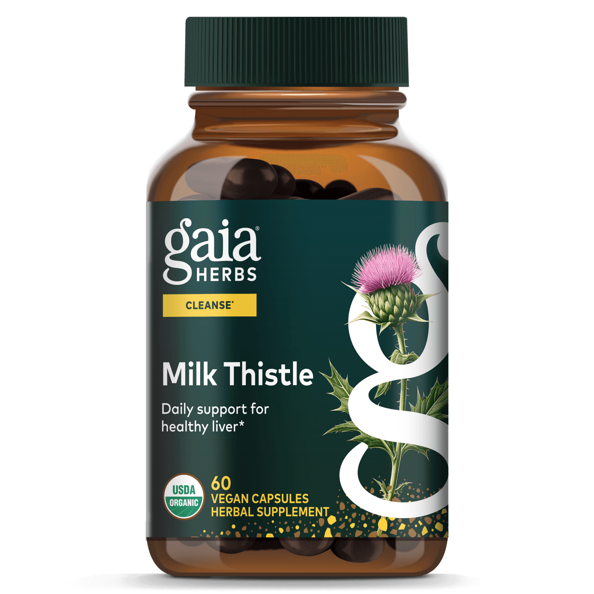 Gaia Herbs Chardon-Marie - Soutien du foie et de la détoxification pour maintenir une fonction hépatique saine - 120 capsules végétaliennes (approvisionnement de 20 jours)