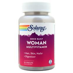 Solaray Once Daily Femme Multivitamine avec Fer, Multivitamine pour Femmes avec Mélange Cheveux, Peau & Ongles, Mélange d'Enzymes & Base d'Aliments Complets, Soutien Énergétique, Immunitaire & Digestif Sain, 90 Portions, 90 Gélules Végétales