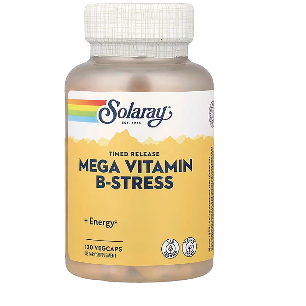 Complément alimentaire Solaray B Stress AM à libération prolongée en deux étapes, 120 comprimés