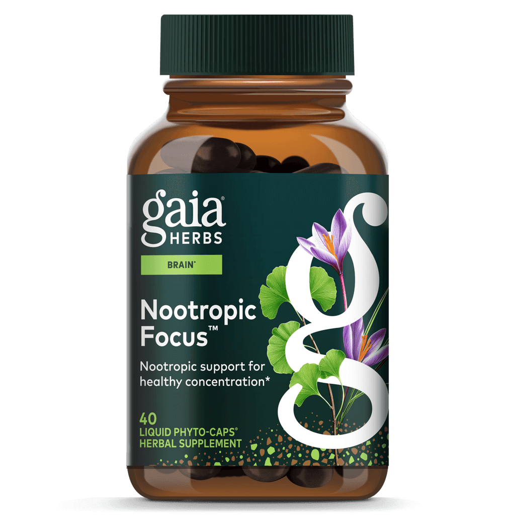 Gaia Herbs Nootropic Focus - Brain & Cognitive Support Supplement