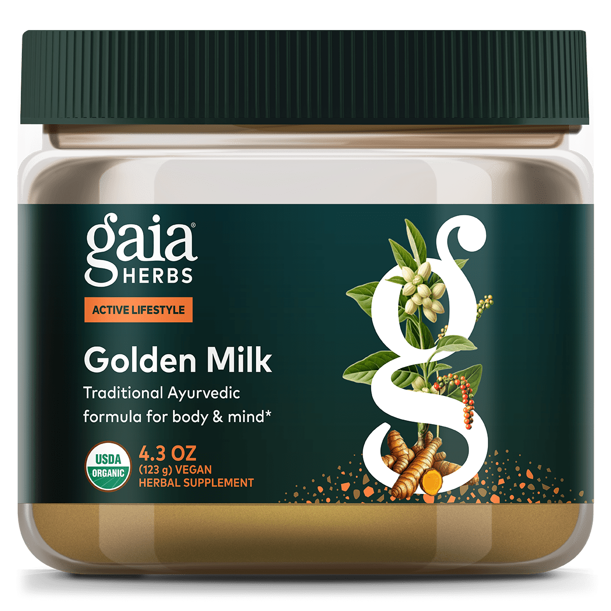 Gaia Herbs Golden Milk Poudre - Supplément végétalien de soutien au stress