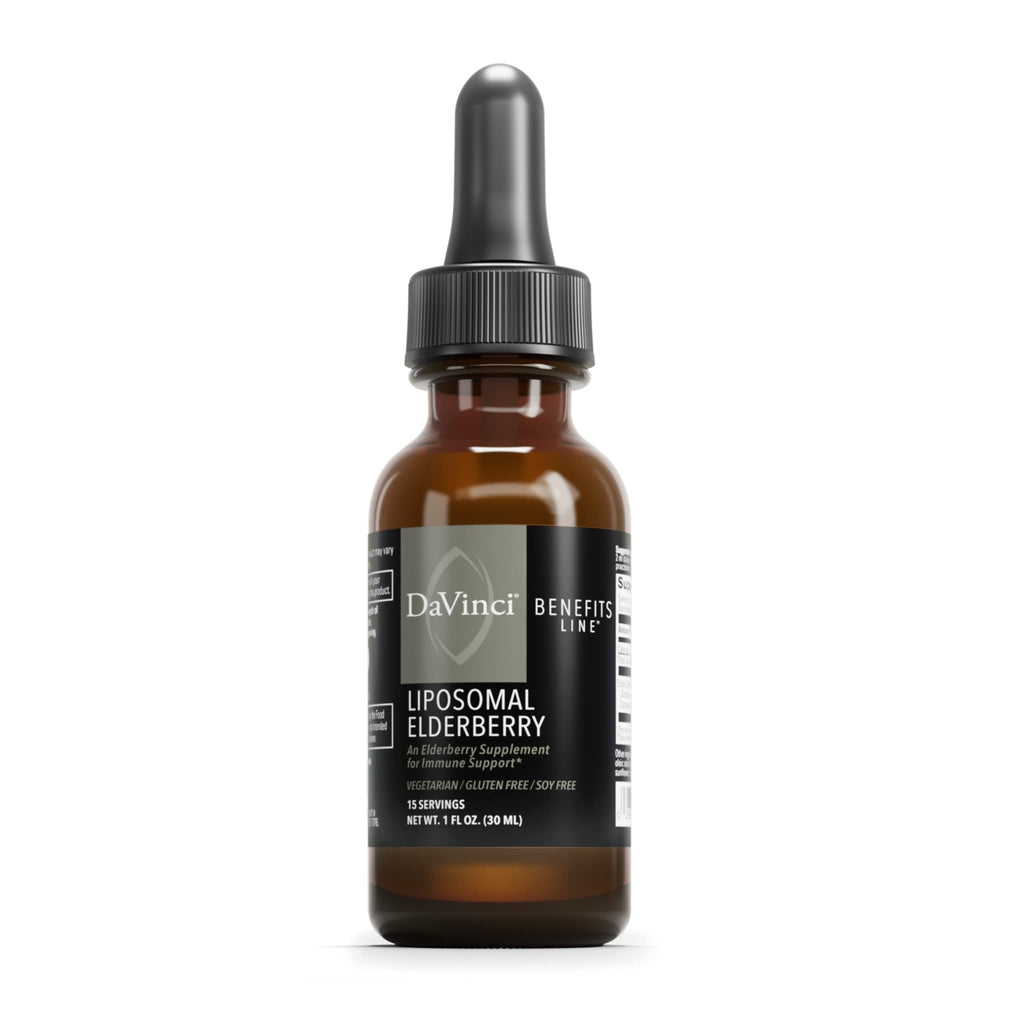 DAVINCI Labs Liposomal Elderberry - Immune Support Supplement for Healthy Lungs, Throat and Sinus - Gluten-Free - Vegetarian - 30 ml, 15 Servings