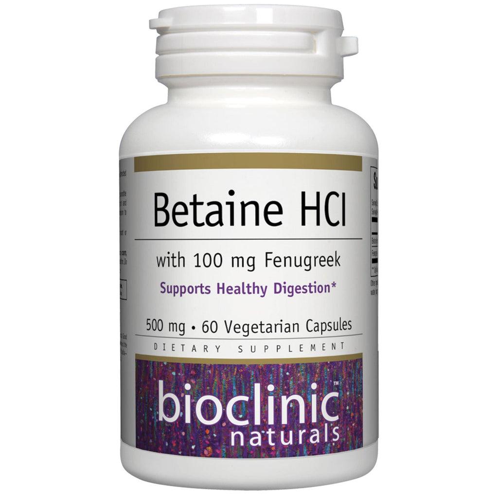 Bioclinic Naturals Bétaïne HCl avec Fenugrec - 60 capsules végétales