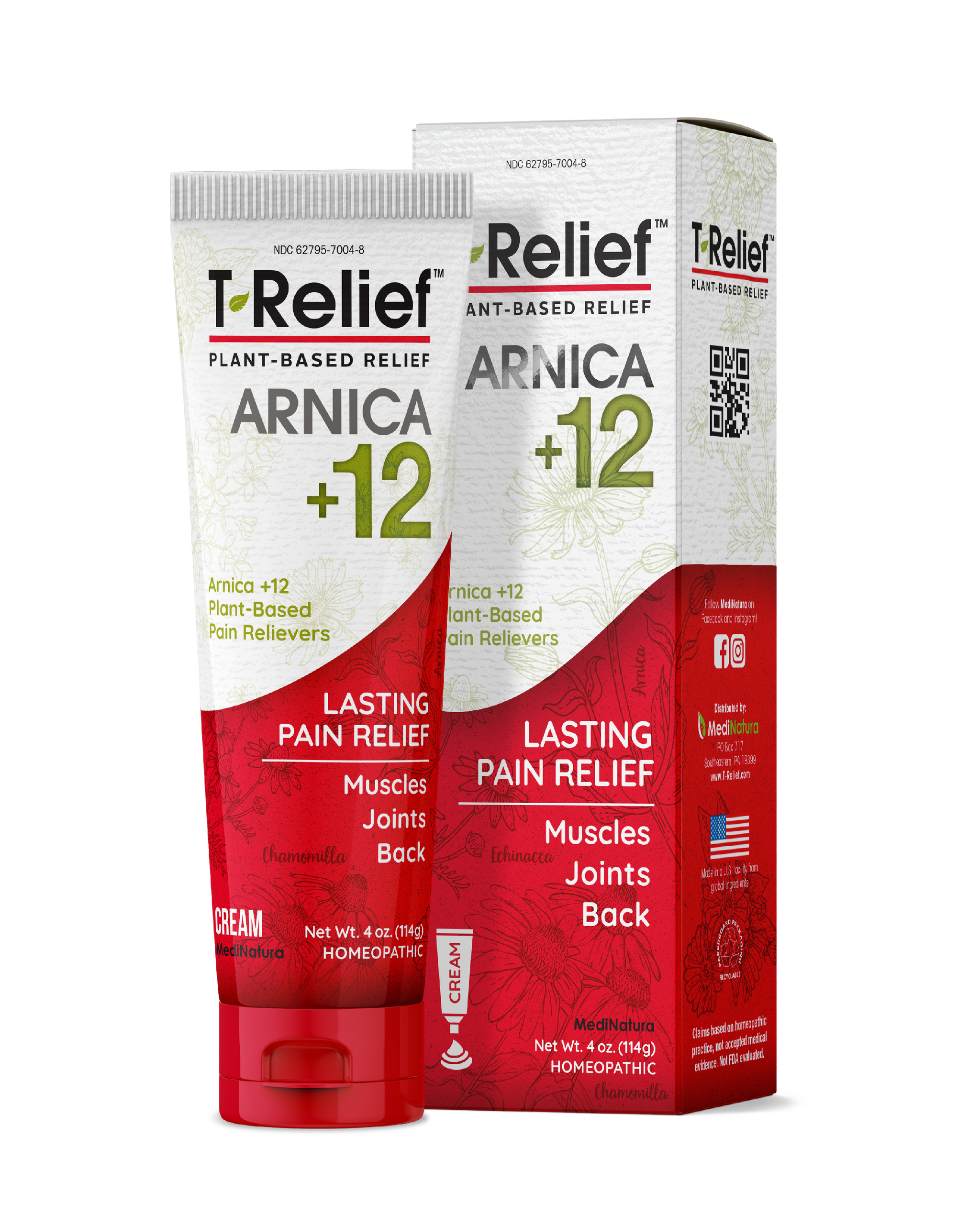 Crème Medinatura T-Relief Arnica +12 pour les douleurs arthritiques 4 oz
