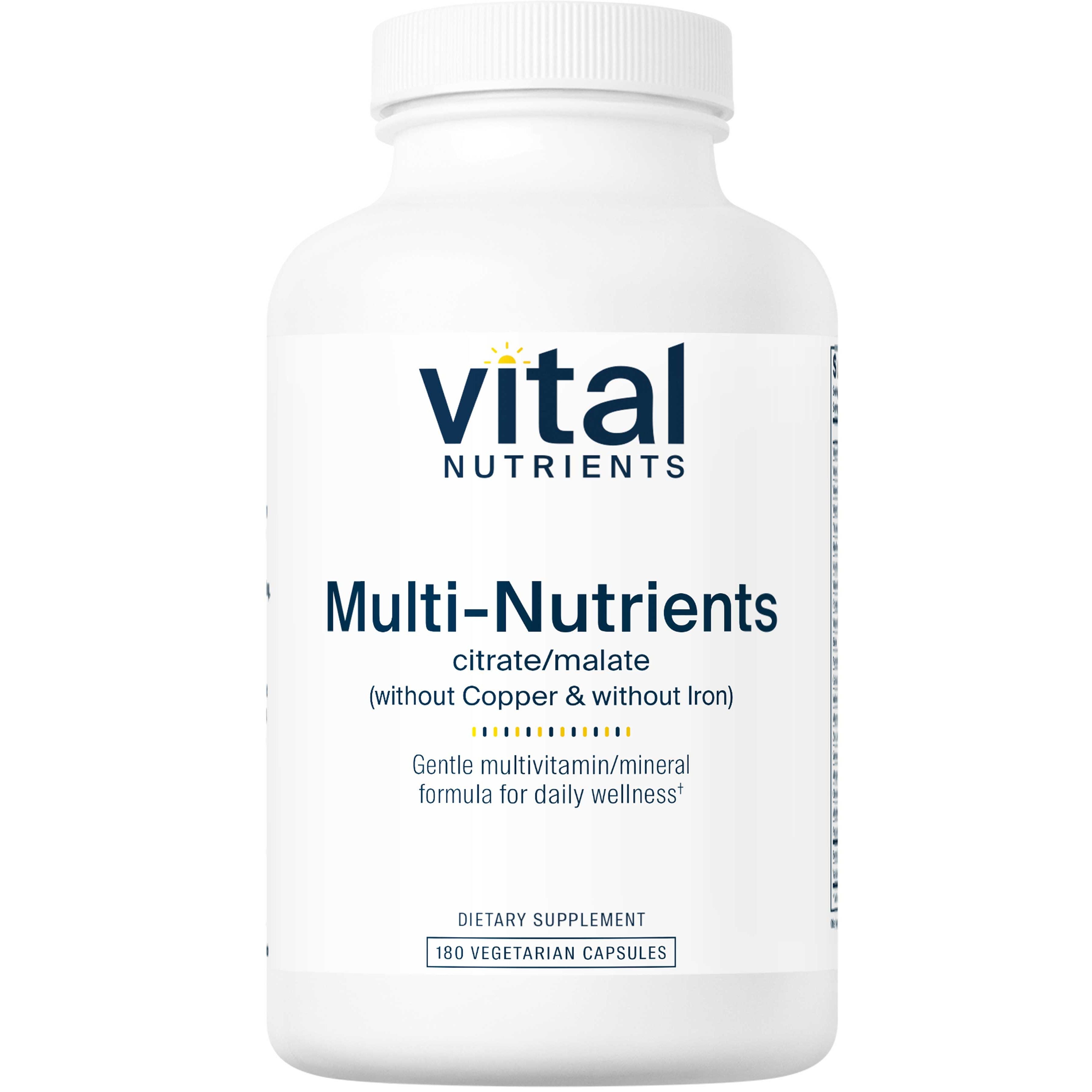 Vital Nutrients Multi-Nutrients 3 Formule Citrate Malate 180 gélules végétales