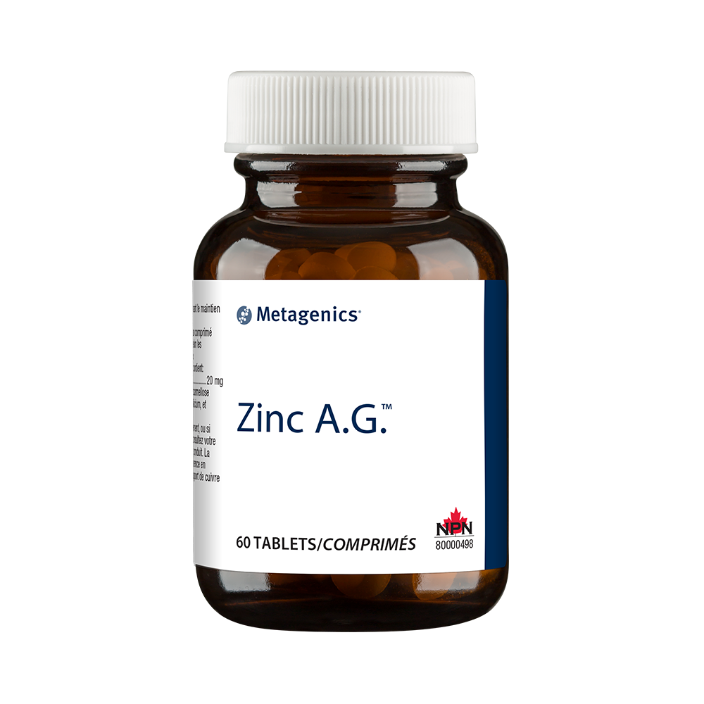 Metagenics Zinc A.G. 20mg 60 Comprimés - Lot de 3