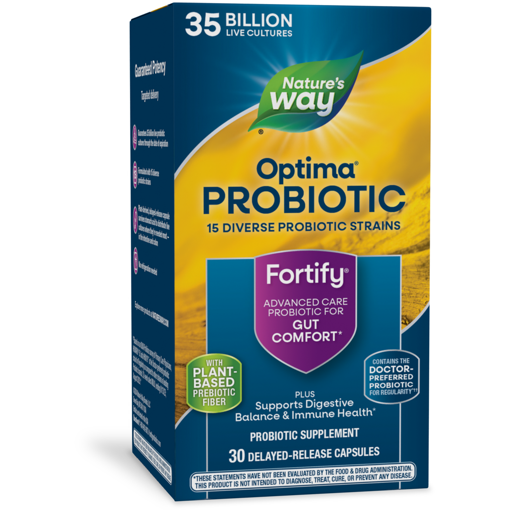 Nature's Way Fortify Optima 35 milliards de probiotiques + prébiotiques 30 Vcaps
