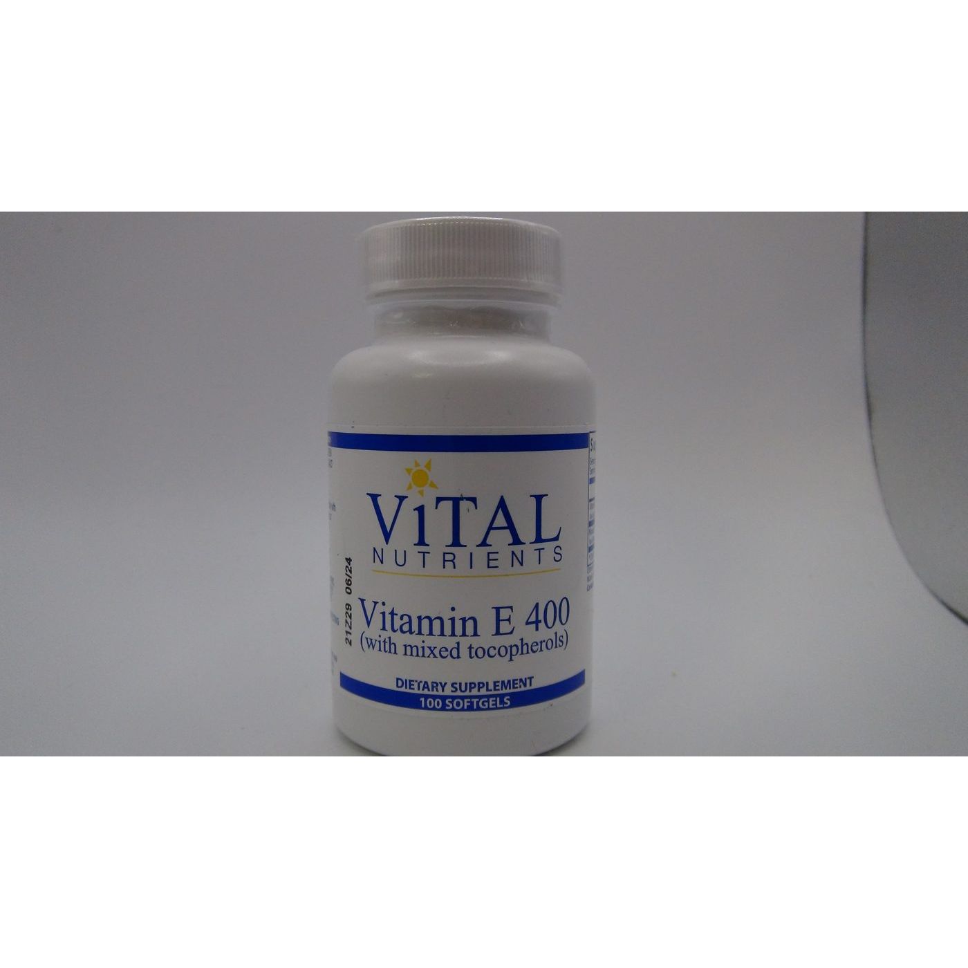 Vitamine E 400 avec Tocophérols Mixtes Vital Nutrients, 100 Gélules Molles