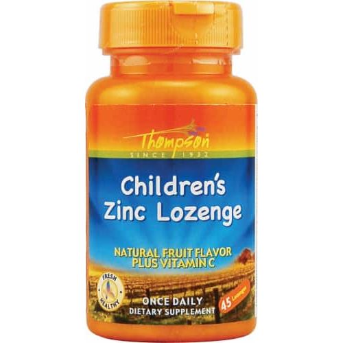 Pastilles de Zinc pour Enfants Thompson avec Vitamine C Goût Fruits 45 Pastilles - TT1096