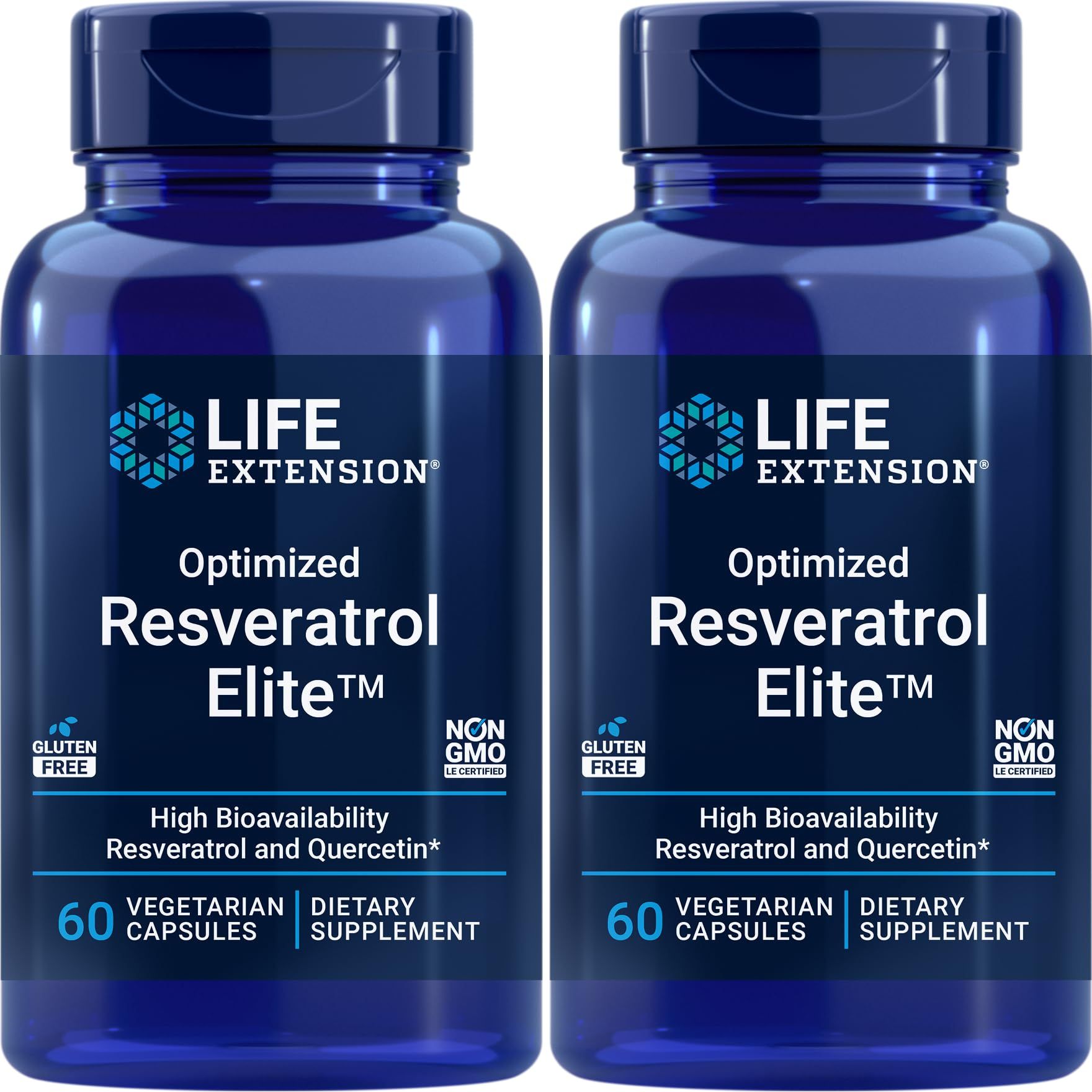 Life Extension Resvératrol Optimisé 60 gélules végétales - Lot de 2