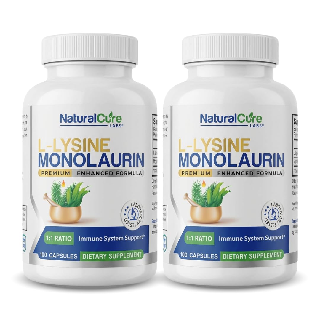 Solaray L-Lysine Monolaurine Rapport 1:1 60 Vcaps - Lot de 2